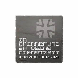 Schieferplatte 20 x 20 cm mit Dienstzeit