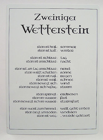 Schild für Wetterstein im DIN A4-Format Schild für Wetterstein im DIN A4-Format