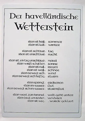 Schild für Wetterstein im DIN A4-Format 