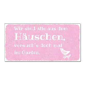 Vintageschild rosa mit Vögelchen