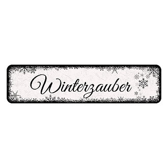 Winterdeko Blechschild mit Wunschtext und Symbol Winterdeko Blechschild mit Wunschtext und Symbol