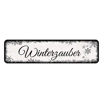 Winterdeko Blechschild mit Wunschtext und Symbol
