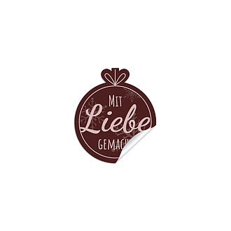 Aufkleber "mit Liebe gemacht" Aufkleber "mit Liebe gemacht"