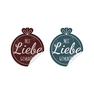 Aufkleber "mit Liebe gemacht" Aufkleber "mit Liebe gemacht"