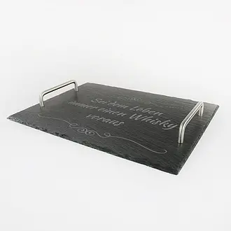 Tablett aus Schiefer 40 x 30 cm mit Gravur selbst gestalten 