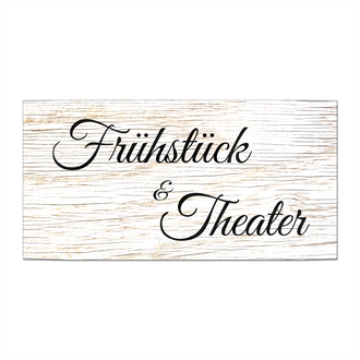 Vintageschild Frühstück & Theater