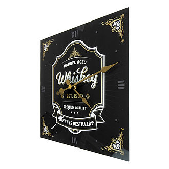 Whiskey Uhr mit Namen 30x30cm anthrazit Whiskey Uhr mit Namen 30x30cm anthrazit