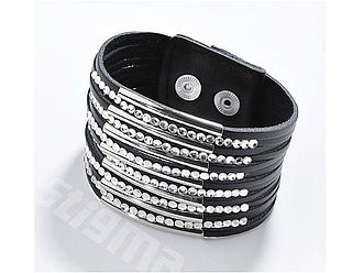 Lederarmband mit Glamour-Effekt