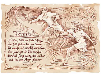 Kunstbild Tennis - braun / schwarz