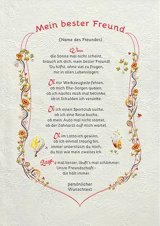 Urkunde für den besten Freund
