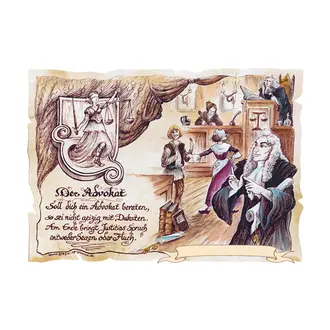 Kunstbild Advokat mit Wunschtext