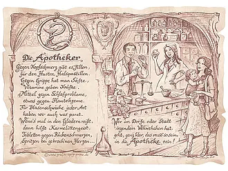Kunstbild Apotheker - braun / schwarz