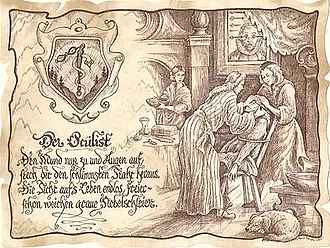 Kunstbild Augenarzt - braun / schwarz