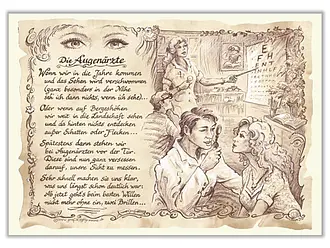 Kunstbild Augenarzt - braun/schwarz