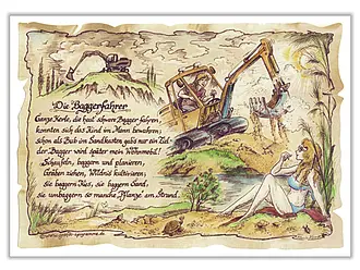Zunftbild Baggerfahrer - farbig