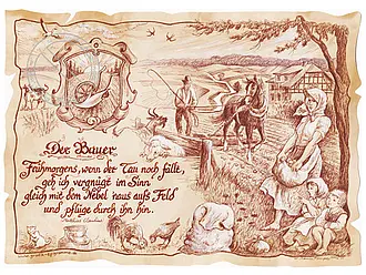 Kunstbild Bauer - braun / schwarz