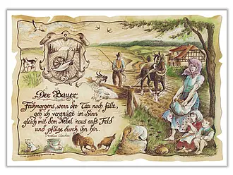 Zunftbild Bauer - farbig