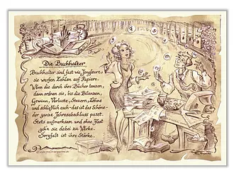 Kunstbild Buchhalter - braun / schwarz