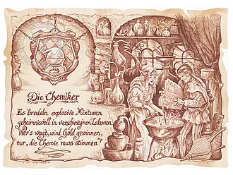 Kunstbild Chemiker - braun / schwarz