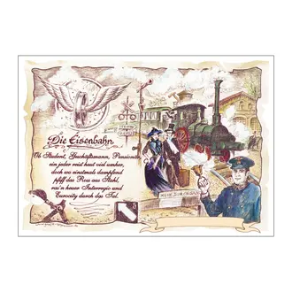 Zunftbild Eisenbahn mit Wunschtext
