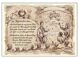 Kunstbild Finanzberater - braun/schwarz