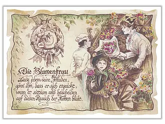 Kunstbild Floristin - farbig