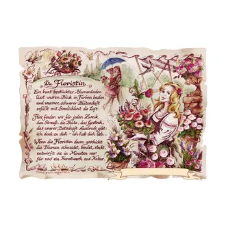 Kunstbild Floristin mit Wunschtext