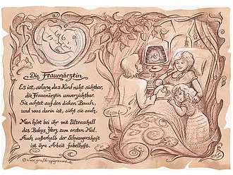 Kunstbild Gynäkologe - braun / schwarz