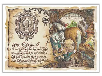Kunstbild Hufschmied - farbig