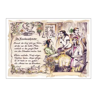 Kunstbild Krankenschwester mit Wunschtext