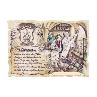 Kunstbild Laborant mit Wunschtext