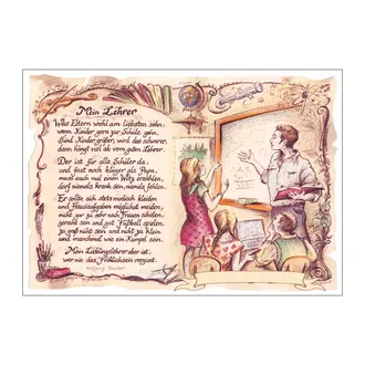 Bild Lehrer mit Wunschtext