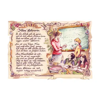 Kunstbild Lehrerin mit Wunschtext