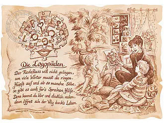 Kunstbild Logopäde - braun / schwarz