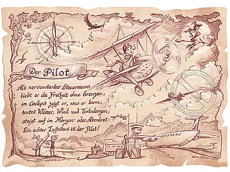 Kunstbild Pilot - braun / schwarz
