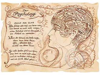 Kunstbild Psychologe - braun / schwarz