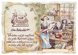 Bild Sekretärin mit Wunschtext