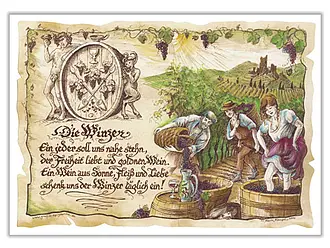 Zunftbild Winzer - farbig