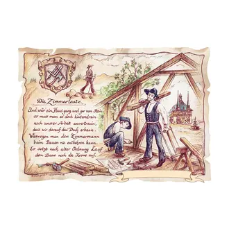 Zunftbild Zimmerleute mit Wunschtext