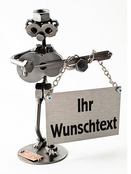 Auf Uns günstig Kaufen-Schraubenmännchen Gitarrenspieler. Schraubenmännchen Gitarrenspieler <![CDATA[Geben Sie einen Wunschtext an, wird das Schraubenmännchen gegen Aufpreis mit einem kleinen Schild mit Kette geliefert. Auf dem Schild ist Platz für eine persönliche Bo