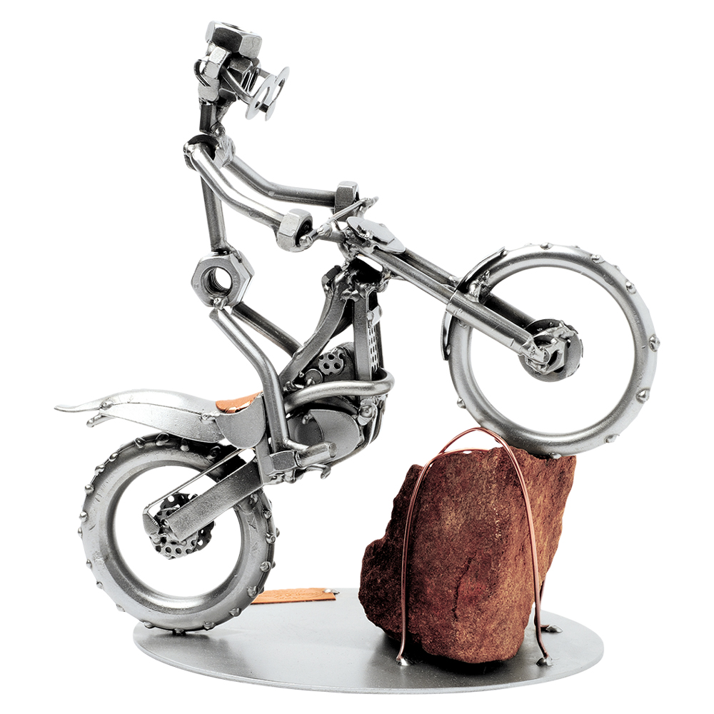 Auf Uns günstig Kaufen-Schraubenmännchen mit Trial Motorrad. Schraubenmännchen mit Trial Motorrad <![CDATA[Geben Sie einen Wunschtext an, wird das Schraubenmännchen gegen Aufpreis mit einem kleinen Schild mit Kette geliefert. Auf dem Schild ist Platz für eine persönli