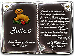 Zu Ehrungen und besondere Anlässen ein Buch als Keramikschild – Größe: 22×17 cm