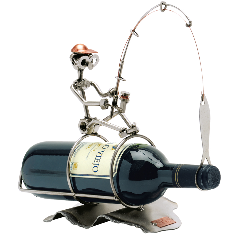 Weinflaschenhalter Angler