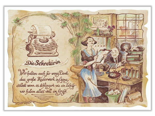 Format günstig Kaufen-Zunftbild Sekretärin auf Antikpapier im A4-Format. Zunftbild Sekretärin auf Antikpapier im A4-Format <![CDATA[Der Versand des Bildes mit dem optional erhältlichen Bilderrahmen erfolgt in 2 getrennten Lieferungen.]]>. 