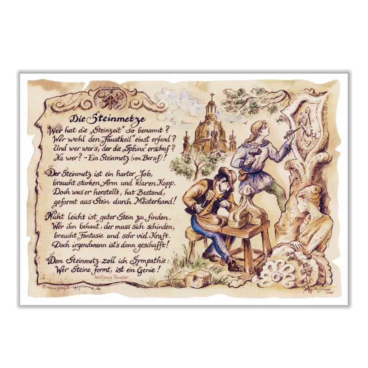 Format günstig Kaufen-Zunftbild Steinmetz auf Antikpapier im A4-Format. Zunftbild Steinmetz auf Antikpapier im A4-Format <![CDATA[Der Versand des Bildes mit dem optional erhältlichen Bilderrahmen erfolgt in 2 getrennten Lieferungen.]]>. 