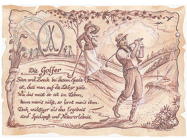 Sportbild günstig Kaufen-Sportbild Golfer auf Antikpapier im A4-Format. Sportbild Golfer auf Antikpapier im A4-Format <![CDATA[Der Versand des Bildes mit dem optional erhältlichen Bilderrahmen erfolgt in 2 getrennten Lieferungen.]]>. 