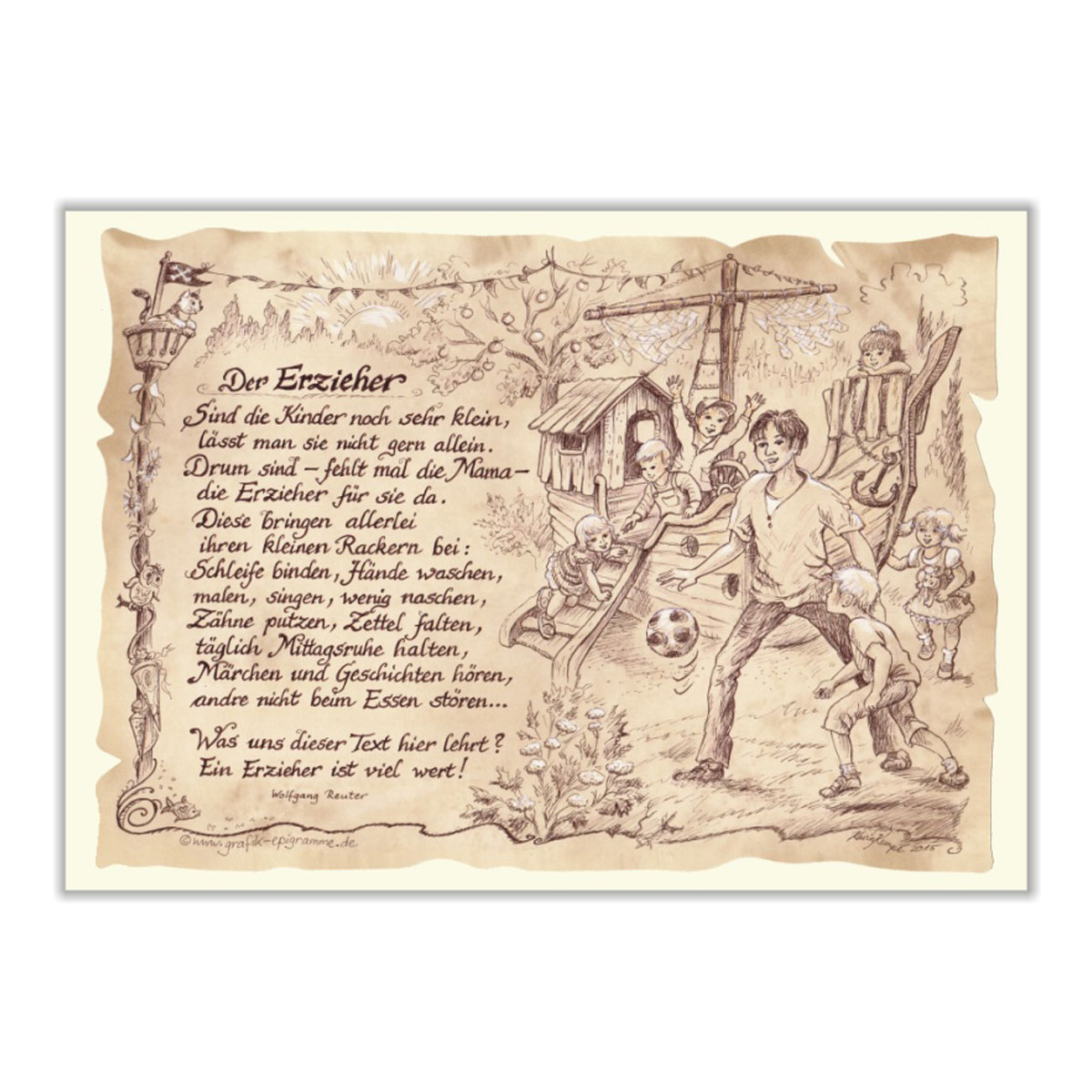 Format günstig Kaufen-Zunftbild Erzieher auf Antikpapier im A4-Format. Zunftbild Erzieher auf Antikpapier im A4-Format <![CDATA[Der Versand des Bildes mit dem optional erhältlichen Bilderrahmen erfolgt in 2 getrennten Lieferungen.]]>. 