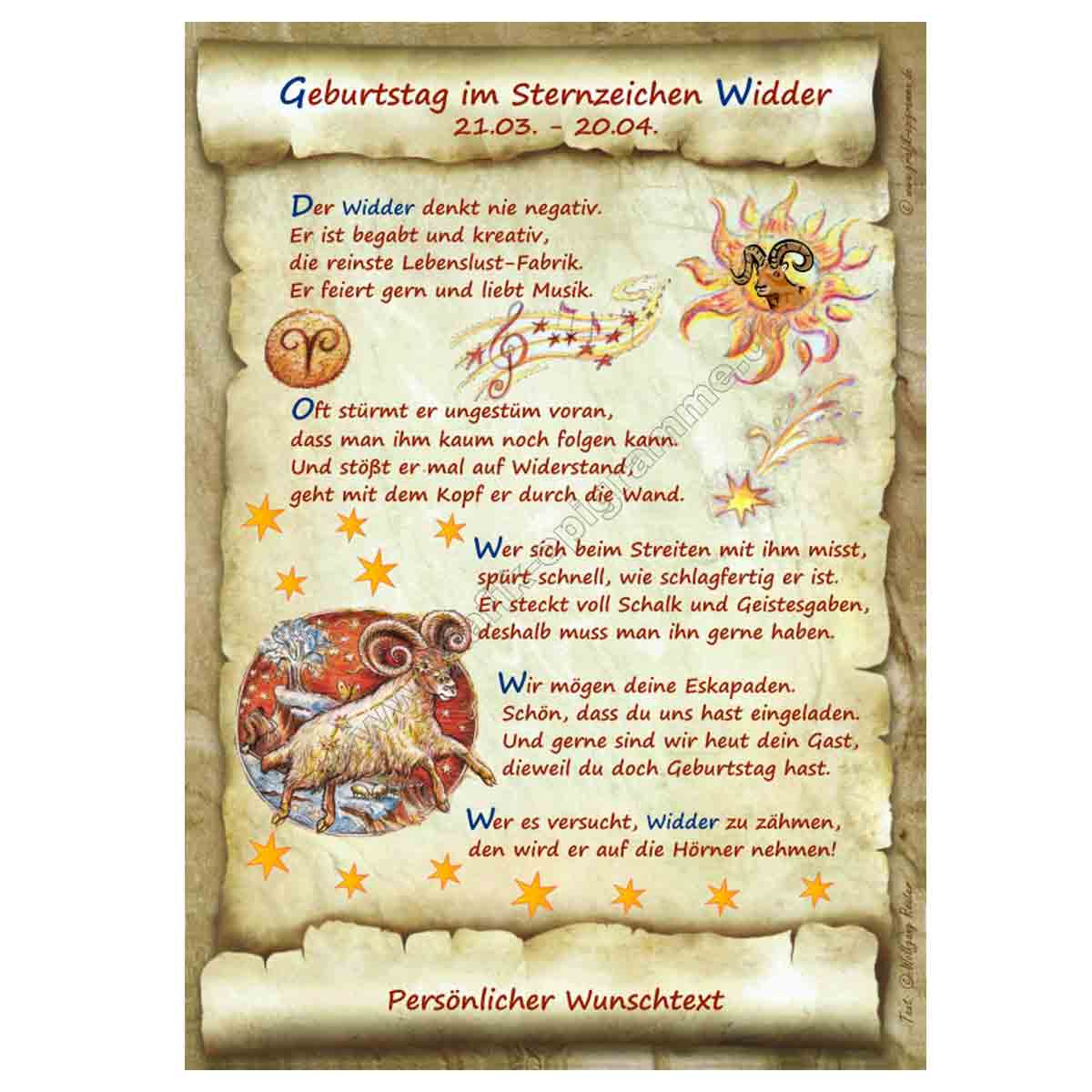 mit dem günstig Kaufen-Urkunde zum Geburtstag - Sternzeichen Widder. Urkunde zum Geburtstag - Sternzeichen Widder <![CDATA[Der Versand des Bildes mit dem optional erhältlichen Bilderrahmen erfolgt in 2 getrennten Lieferungen.]]>. 