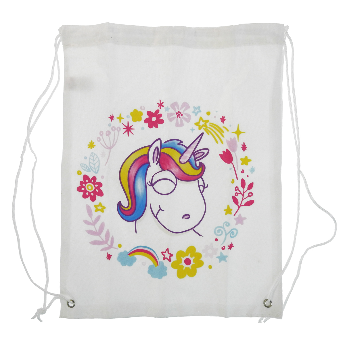 Teile/Beutel günstig Kaufen-Turn-Beutel mit Einhorn und Blumen. Turn-Beutel mit Einhorn und Blumen <![CDATA[Größe: 42x34cm]]>. 