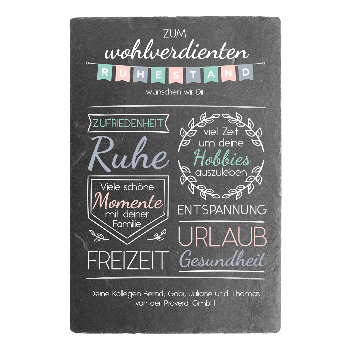 Geschenk zum Erreichen des Rentenalters - Schiefertafel mit Widmung. Geschenk zum Erreichen des Rentenalters - Schiefertafel mit Widmung <![CDATA[Hinweis: Schieferschilder sind Naturprodukte mit möglichen Einschlüssen oder Verfärbungen, die kein Grund zur Ode Zum günstig Kaufen-Geschenk zum Erreichen des Rentenalters - Schiefertafel mit Widmung. Geschenk zum Erreichen des Rentenalters - Schiefertafel mit Widmung <![CDATA[Hinweis: Schieferschilder sind Naturprodukte mit möglichen Einschlüssen oder Verfärbungen, die kein Grund zur